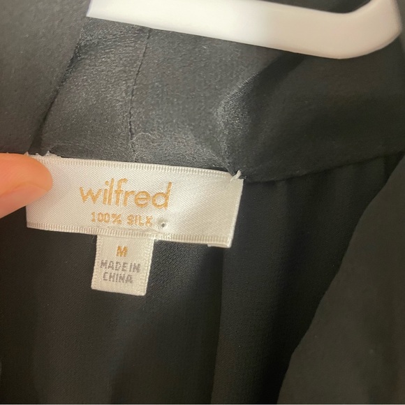 Aritzia Wilfred 100% Silk Dress Sz M Black - Picture 6 of 7